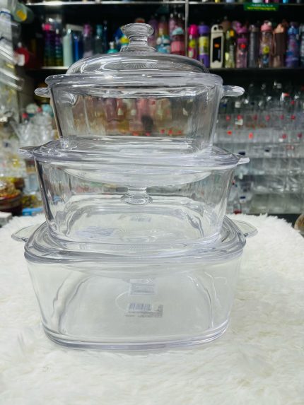 Kitchenware Customizable White Glass Baking Sheet Cookware Glass Bowl Set With Lid Heat Resistant Glass Pot